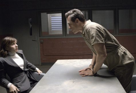 In the pilot episode that premiered Sept. 26, actress Katja Herbers plays forensic psychologist Kristen Bouchard (left), who reacts to a homicide suspect (Darren Pettie) during a jail-room meeting to determine whether he is actually possessed by a demon. Image used with permission from CBS Broadcasting ©2019. Photo by Jeff Neumann