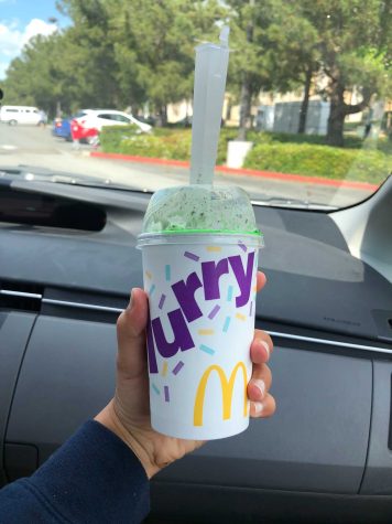 McDonald’s new Oreo Shamrock McFlurry can be ordered in two sizes: regular ($3.11) and snack-size ($2.56). The new version of the McFlurry is being offered in conjuction with the Shamrock Shake as part of March’s St. Patrick’s Day celebration. Photo taken by Accolade staff writer Kristima Aryal