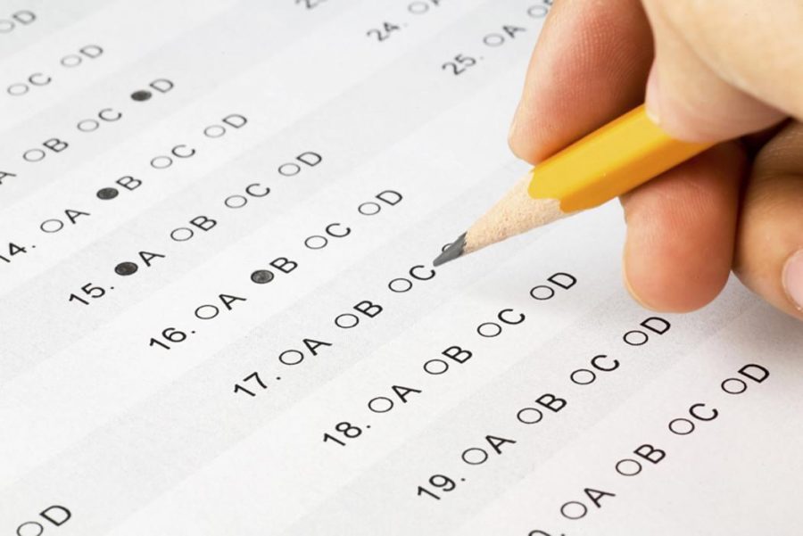 The College Boards March 20 tweet reveals that Advanced Placement testing will still be offered amid the coronavirus crisis -- the earliest in May -- with each subject exam comprising a 45-minute, free-response section instead of a multiple choice that students can take from home. Hand completing a multiple choice exam by Alberto G. 2UqYwRv license under CC BY 2.0