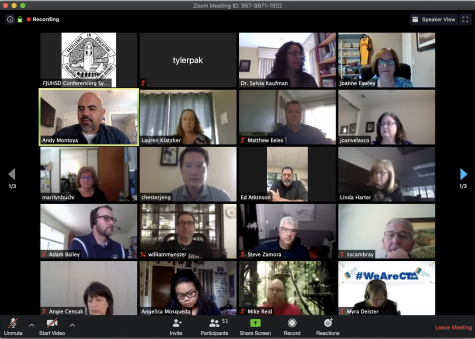 The Fullerton Joint Union High School District board of trustees met on April 24 via Zoom call and voted to adopt a resolution to temporarily modify the traditional grading system. Image taken by Accolade news editor Tyler Pak