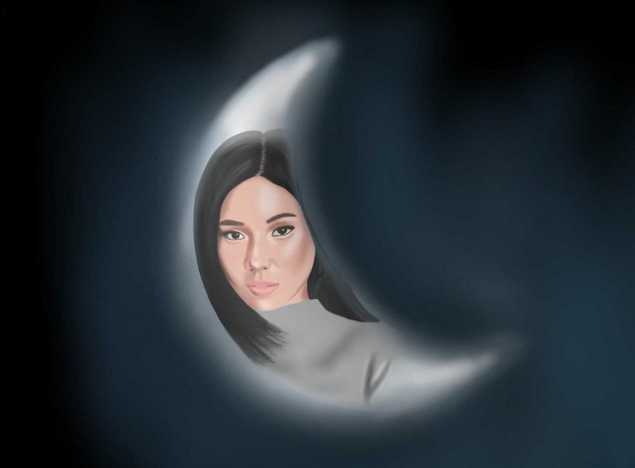 A rendering of singer songwriter Nicole Zefanya, also known as NIKI, and her first studio album, Moonchild. NIKI creates not only the space-age Moonchild persona in her music videos of some of her initial releases from this 10-song album, but in one particular track, she takes on another persona in Selene.