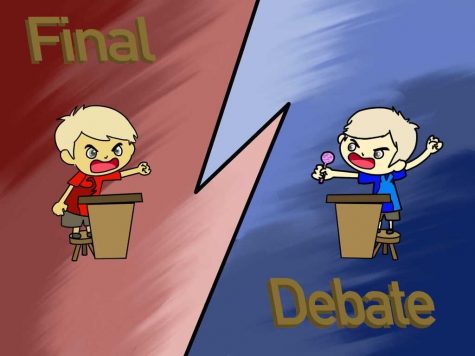 An artist's interpretation of what the final debate could look like.