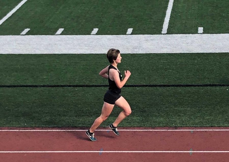 Senior Esther Fee races to the finish line at a 2019 track and field meet
at Buena Park High School. 
