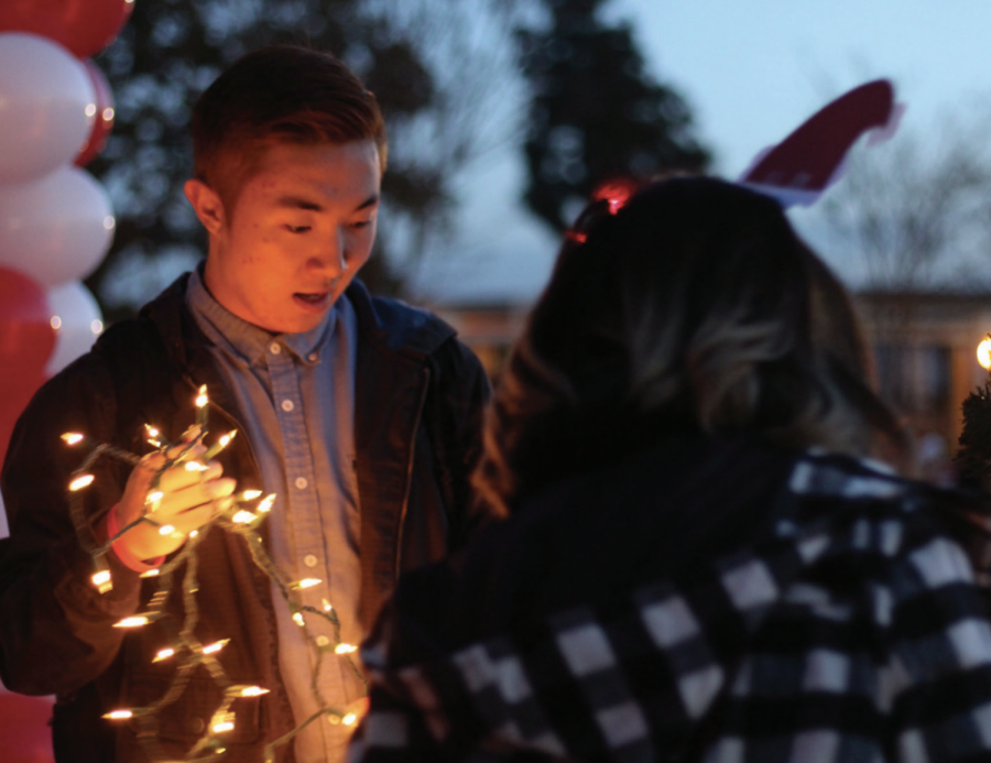 ASB students decorate the quad at the start of finals week in December 2015. Because of the coronavirus pandemic,
the ASB will be unable to do so next week.
