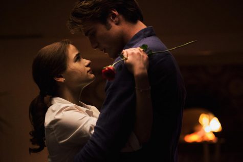 Played by Joey King, Elle (left) shares an emotional moment with Noah, played by Jacob Elordi, in the final installment of the “Kissing Booth” Netflix series.