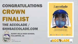 The Columbia Scholastic Press Association posted this announcement in its Twitter feed Dec. 14, recognizing The Accolade as a Crown finalist. In the post, it features the newspapers April 30 issue cover titled, Stop Asian Hate.