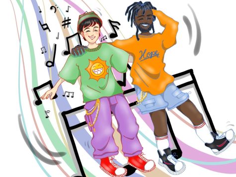 An artist’s rendition of how j-hope and J. Cole came together to unite the music industry through their song, “on the street,” released earlier this month. 
