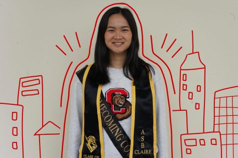 After being named homecoming court earlier this school year, senior Claire Chen graduates as a valedictorian and anticipates attending the Nolan School of Hotel Administration at Cornell University. (Illustrations by DaHee Kim)