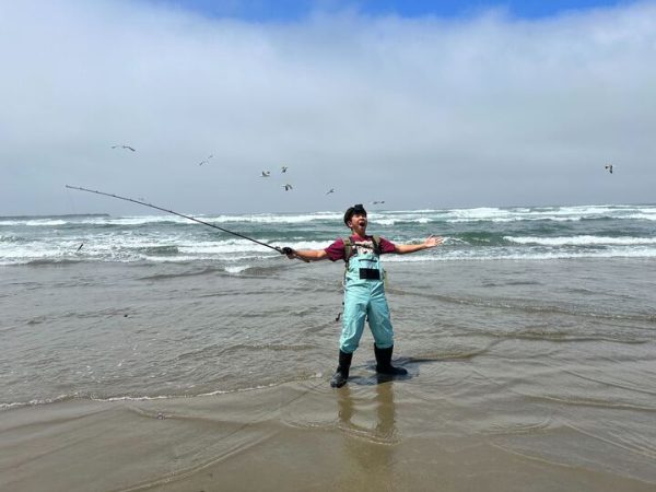 Junior Chase Lee poses for a picture on Wednesday, July 5, while on a family fishing trip in Coos bay, Oregon.