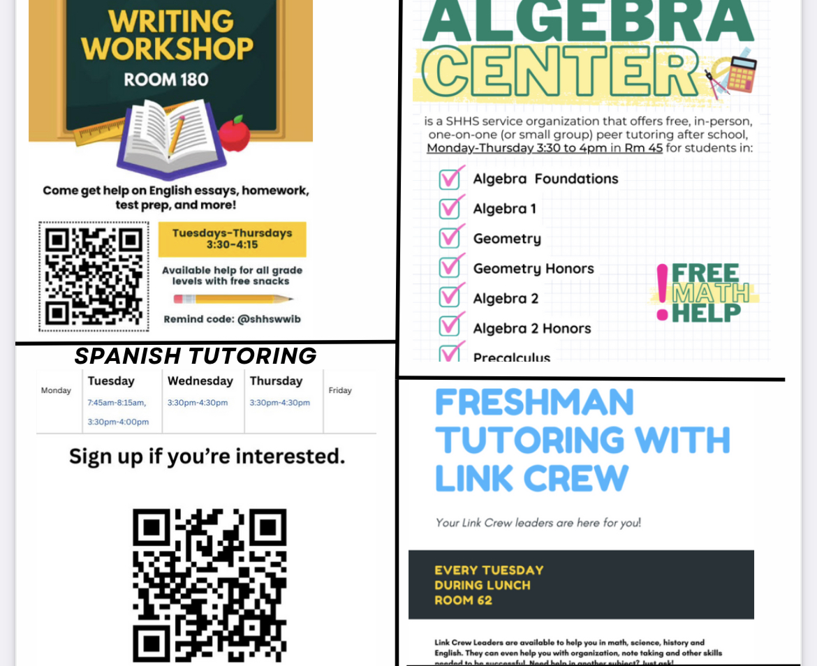 The principals digital newsletter promotes three new tutoring programs introduced this year. The Algebra Center, however, on the top right hand corner is an after school tutoring program that has been on campus for awhile..