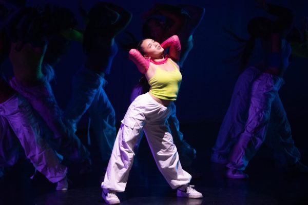 Dance Production member senior Jackie Coen performs a routine to “Overprotected” by Britney Spears during the annual spring dance concert on Thursday, April 18, at 7 p.m. in the Performing Arts Center [PAC]. The spring dance concert was held after school for three days from April 18-20.