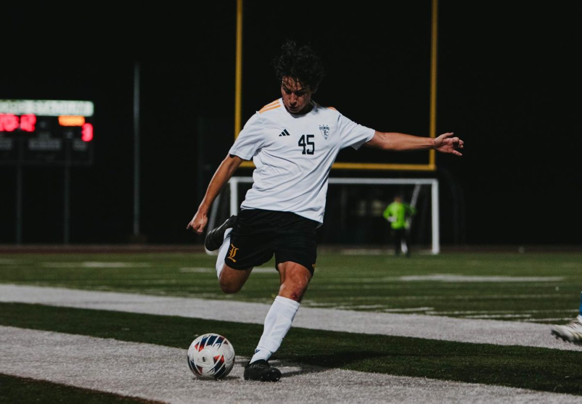 Co-team captain midfielder senior Ethan Castro prepares for a pass during a Monday, Dec. 2, away game against Valencia High School in Placentia. The Lancers got shut out 4-0.