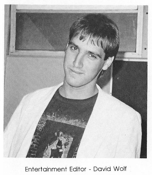 Former Entertainment and managing editor David Wolf poses for the 1987 yearbook photo. 