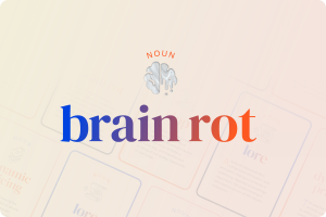 Oxford University Press, which named "brain rot" its Word of the Year, created this design on its website with words in the background relating to the other runner-up terms that are included in the shortlist.