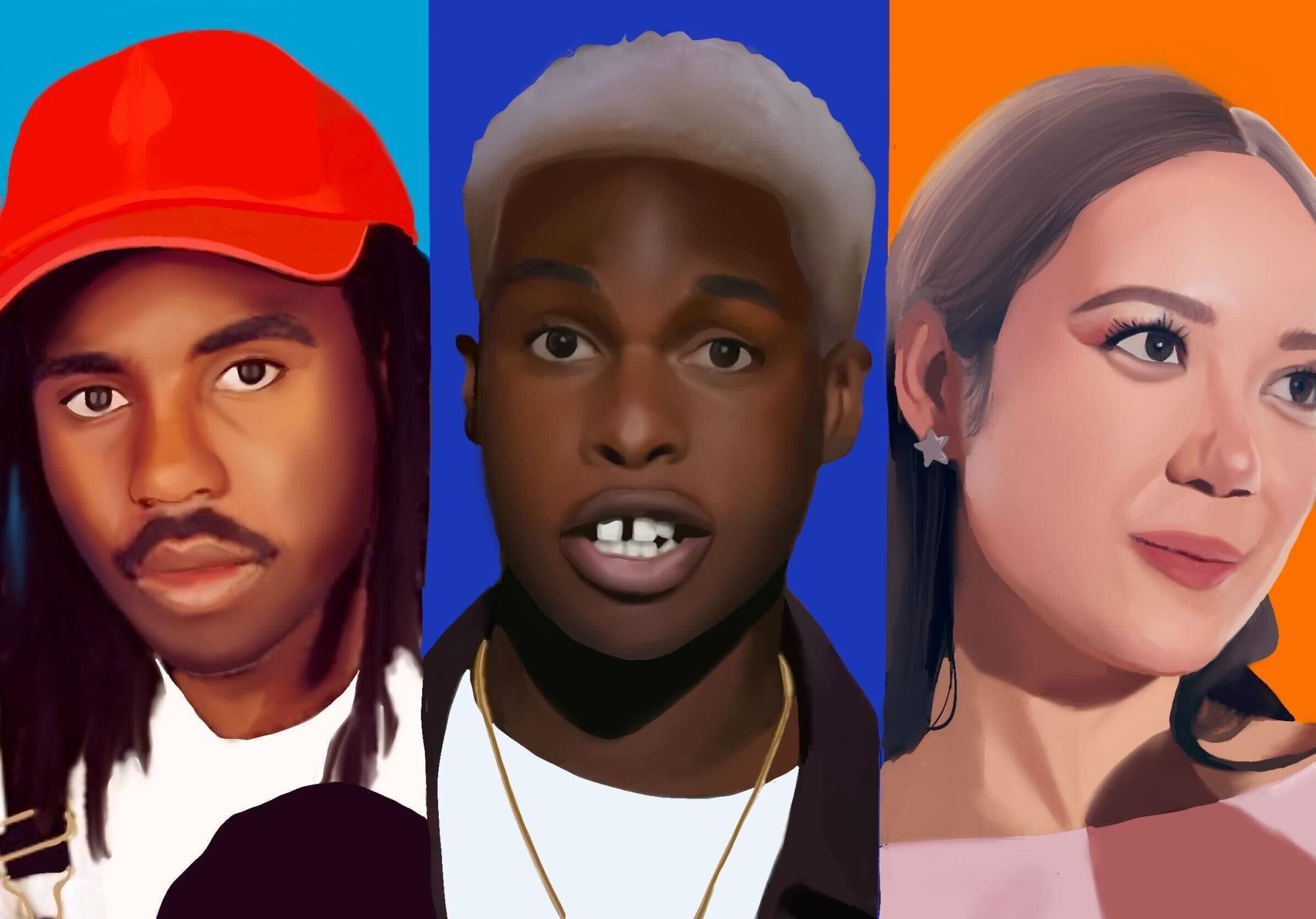 Musical artists Blood Orange (left), Daniel Caesar and Laufey are all set to release their respective albums in the coming months, with the earliest launch being Friday, Aug. 22. 