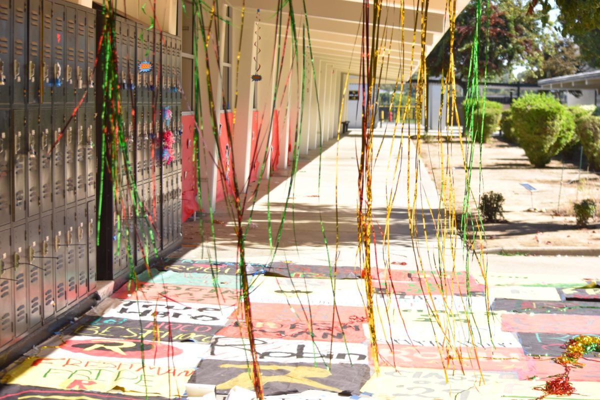 Homecoming dance battle participants decorate their class hall with posters, streamers and banners that fit their grade’s assigned character on Sunday, Oct. 26. (Brianna Schroeder and Siriana Thampi)