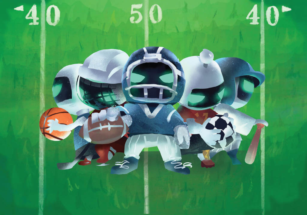 These miniature athletes represent the mobile app Sleeper, a popular fantasy sports platform among fans. As the icons depict players of different games, many programs include a variety of sports leagues to fit each user’s preference.